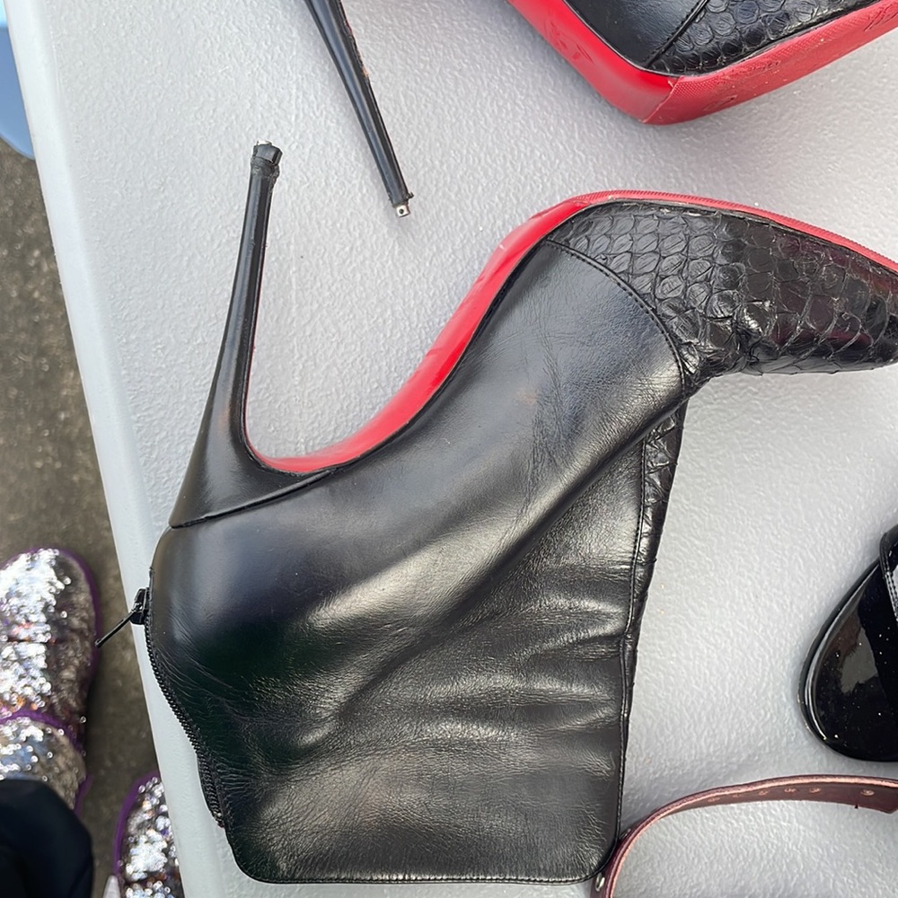 Authentic Red Bottoms Booties With Reptile Tip - image 6